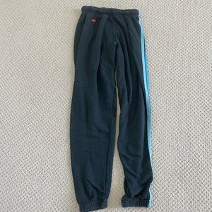 Women’s 5-Stripe Aviator Nation Swetapants - Charcoal//Blue XS